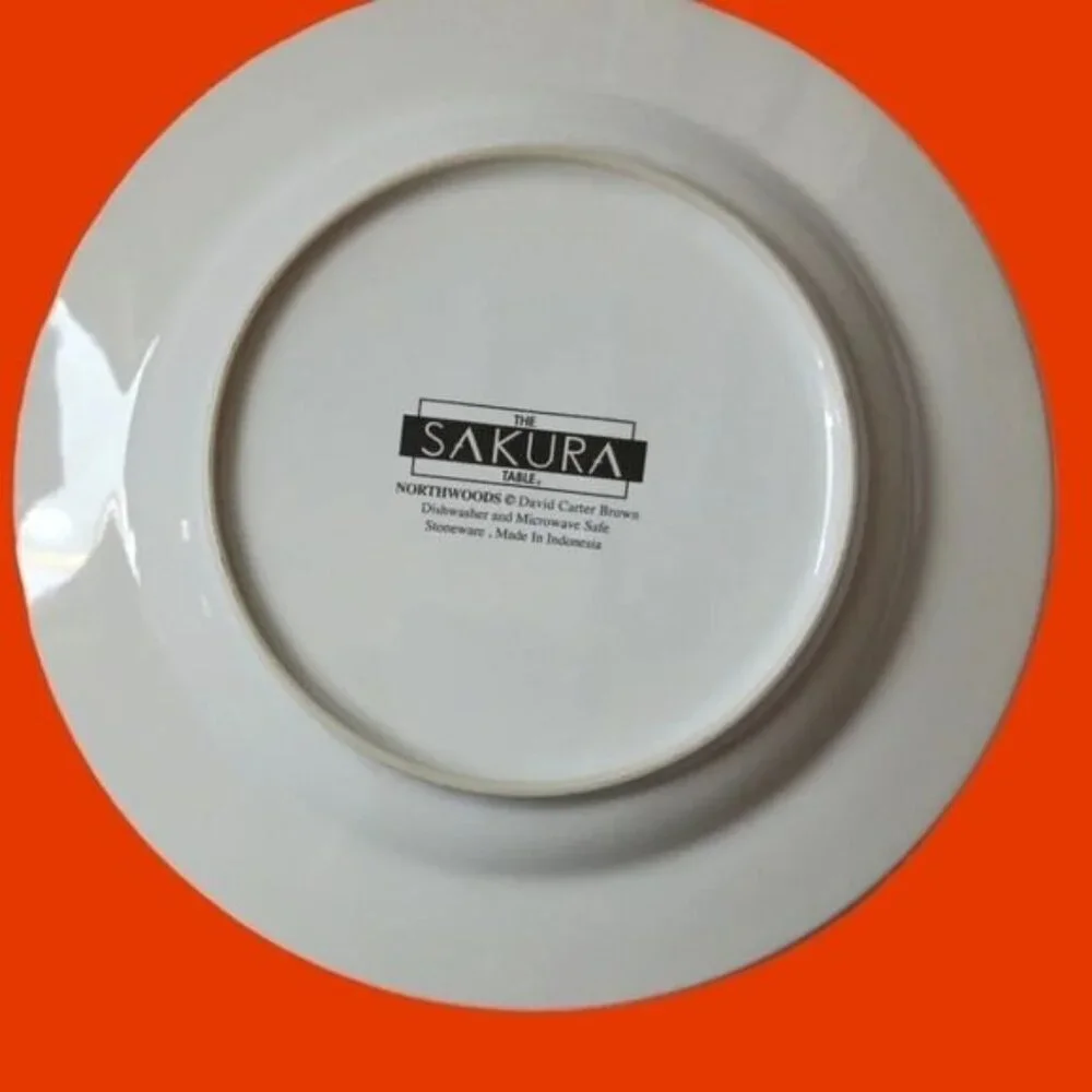 Sakura northwoods stoneware salad dessert plates set of 3